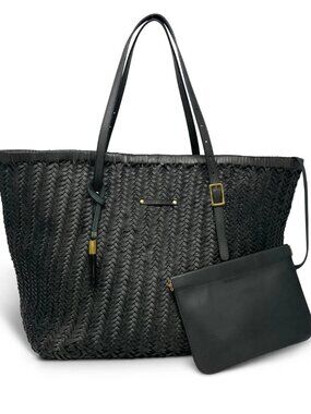 Kempton & Co - Charcoal Woven Leather Tote - Vari - Rare